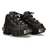 New Rock Wall106-s10 Boots Leather Platform Gothic In Black
