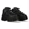 New Rock Wall106-s12 Boots Punk Rock Leather Platform In Black