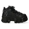 New Rock Wall106-s25 Boots Leather Platform Gothic In Black