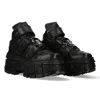 New Rock Wall285-s2 Boots Punk Metallic Leather Gothic In Black