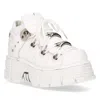 New Rock Branded-laces Platform Sneakers In White