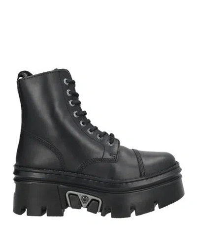 New Rock Woman Ankle Boots Black Size 8 Leather