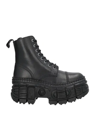 New Rock Woman Ankle Boots Black Size 8 Leather
