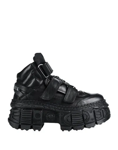 New Rock Woman Sneakers Black Size 11 Soft Leather