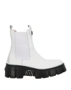 New Rock Woman Ankle Boots White Size 8 Leather In White