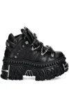 New Rock X Vetements Flame-detailed Platform Sneakers In Black