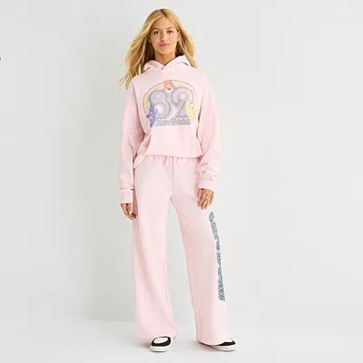 New World Carebears Bottom Womens Juniors Straight Mid Rise Care Bears Sweatpant In Pink