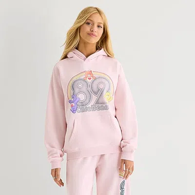 New World Carebears Hoodie Womens Juniors Long Sleeve Care Bears Fleece Hoodie In Pink