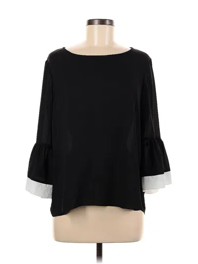 Pre-owned New York And Company 3/4 Sleeve Blouse In Black