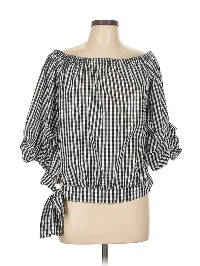 Pre-owned New York And Company 3/4 Sleeve Blouse In Black