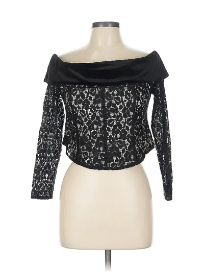 Pre-owned New York And Company 3/4 Sleeve Blouse In Black