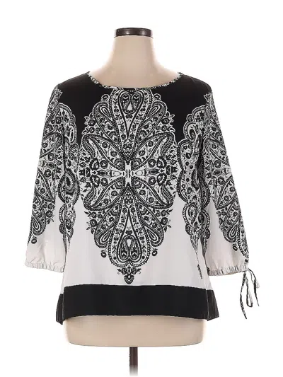 Pre-owned New York And Company 3/4 Sleeve Blouse In Black