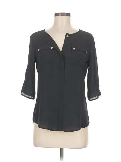 Pre-owned New York And Company 3/4 Sleeve Blouse In Black