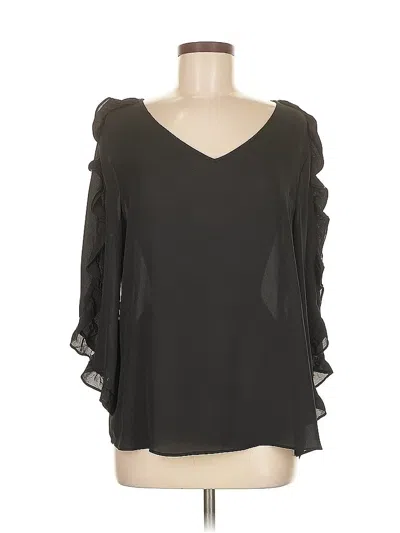 Pre-owned New York And Company 3/4 Sleeve Blouse In Black