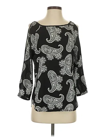 New York And Company 3/4 Sleeve Blouse In Black