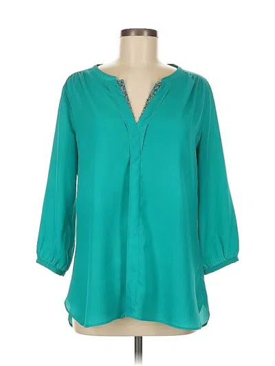 Pre-owned New York And Company 3/4 Sleeve Blouse In Blue