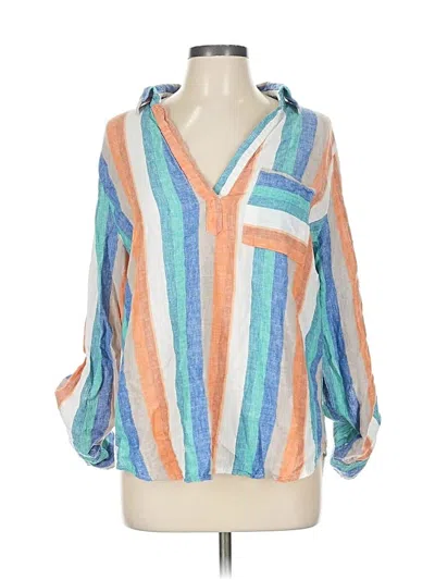 Pre-owned New York And Company 3/4 Sleeve Blouse In Blue