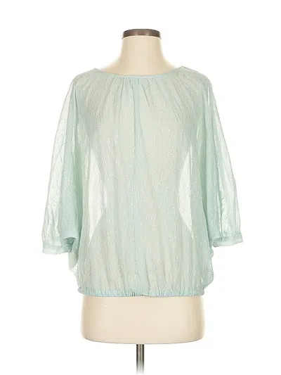 Pre-owned New York And Company 3/4 Sleeve Blouse In Green