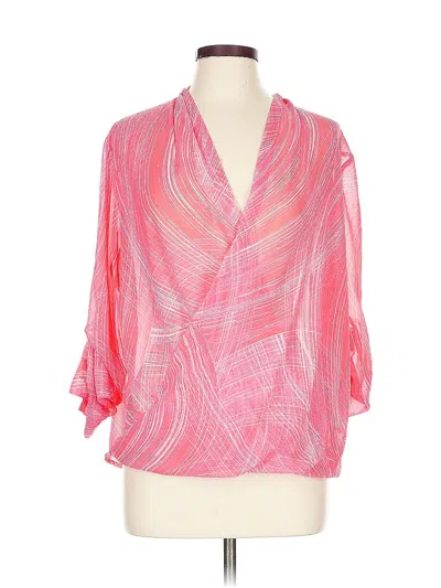 Pre-owned New York And Company 3/4 Sleeve Blouse In Pink