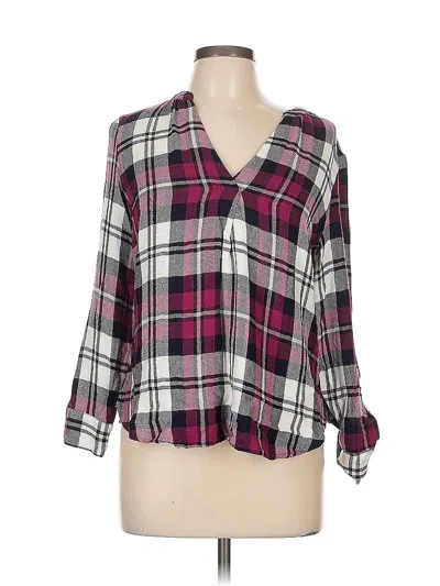 Pre-owned New York And Company 3/4 Sleeve Blouse In Purple