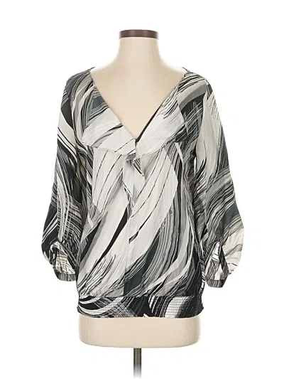 Pre-owned New York And Company 3/4 Sleeve Blouse In Silver
