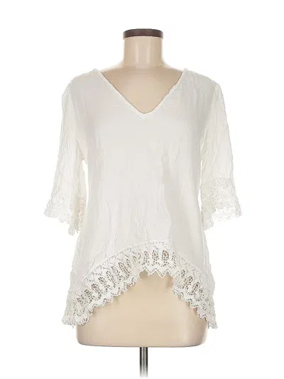 Pre-owned New York And Company 3/4 Sleeve Blouse In White