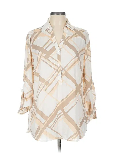 Pre-owned New York And Company 3/4 Sleeve Blouse In White