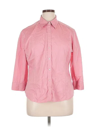 Pre-owned New York And Company 3/4 Sleeve Button Down Shirt In Pink