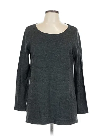 Pre-owned New York And Company 3/4 Sleeve T-shirt In Gray