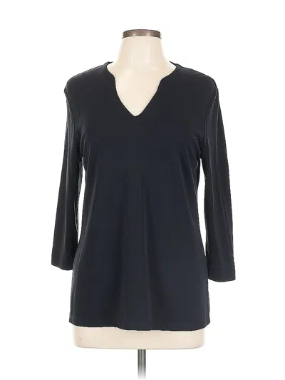Pre-owned New York And Company 3/4 Sleeve Top Black V Neck Tops