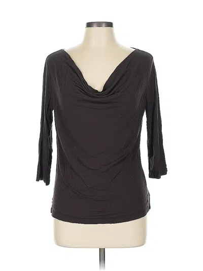 Pre-owned New York And Company 3/4 Sleeve Top Gray Cowl Neck Tops