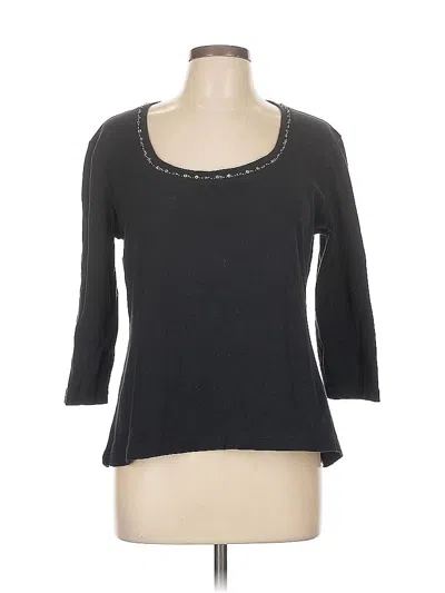 Pre-owned New York And Company 3/4 Sleeve Top Gray Scoop Neck Tops