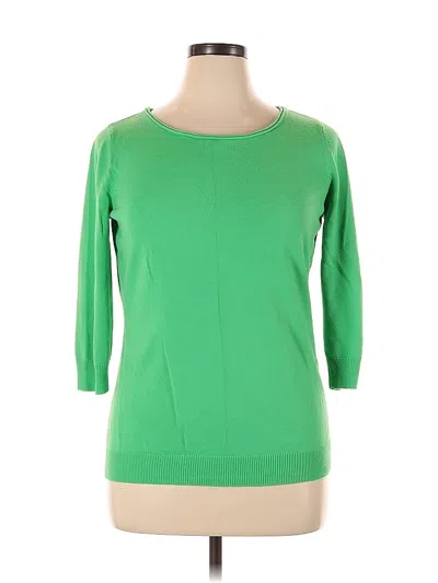 Pre-owned New York And Company 3/4 Sleeve Top Green Boatneck Tops