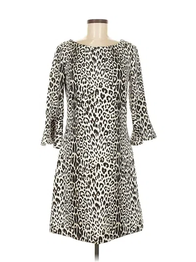 Pre-owned New York And Company 3/4 Sleeve Top Ivory Keyhole Neckline Tops In White