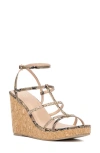 New York And Company Abla Platform Wedge Sandal In Dark Tan