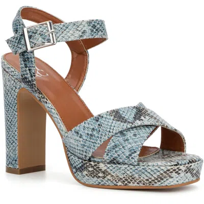 New York And Company Adalia Faux Leather Platform Pump In Blue