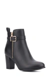 New York And Company Angie Womens Faux Leather Ankle Boots In Black