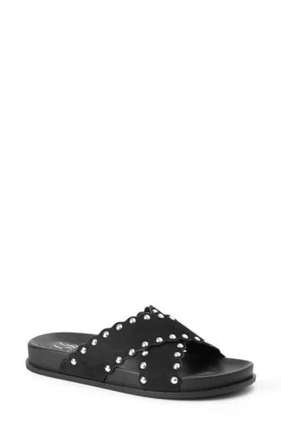 New York And Company Barnett Stud Crisscross Slide Sandal In Black