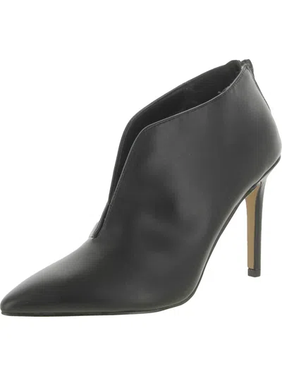 New York And Company Bianca Womens Faux Leather Pointed Toe Ankle Boots In Black