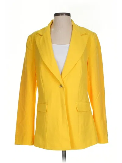 Pre-owned New York And Company Blazer Jacket In Yellow