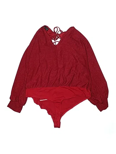 Pre-owned New York And Company Bodysuit In Red