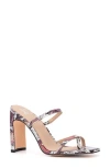 New York And Company Brendi Snakeskin Print Sandal In Pink/purple