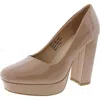 New York And Company Camila Womens Block Heel Man Made Platform Heels In Brown