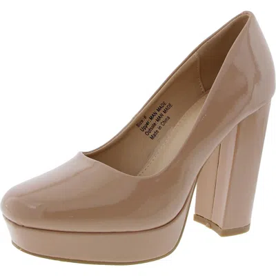 New York And Company Camila Womens Block Heel Man Made Platform Heels In Brown
