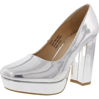 New York And Company Camila Womens Block Heel Manmade Pumps In Silver