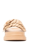 New York And Company Camilia Flower Strap Platform Slide Sandal In Natural
