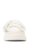 New York And Company Camilia Flower Strap Platform Slide Sandal In White
