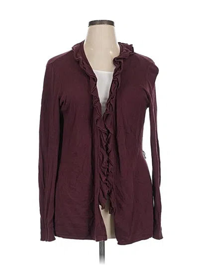 Pre-owned New York And Company Cardigan Sweater In Burgundy