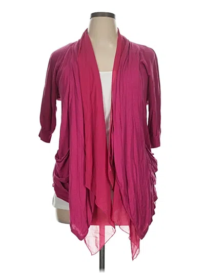 Pre-owned New York And Company Cardigan Sweater In Burgundy