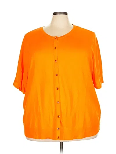 Pre-owned New York And Company Cardigan Sweater In Orange